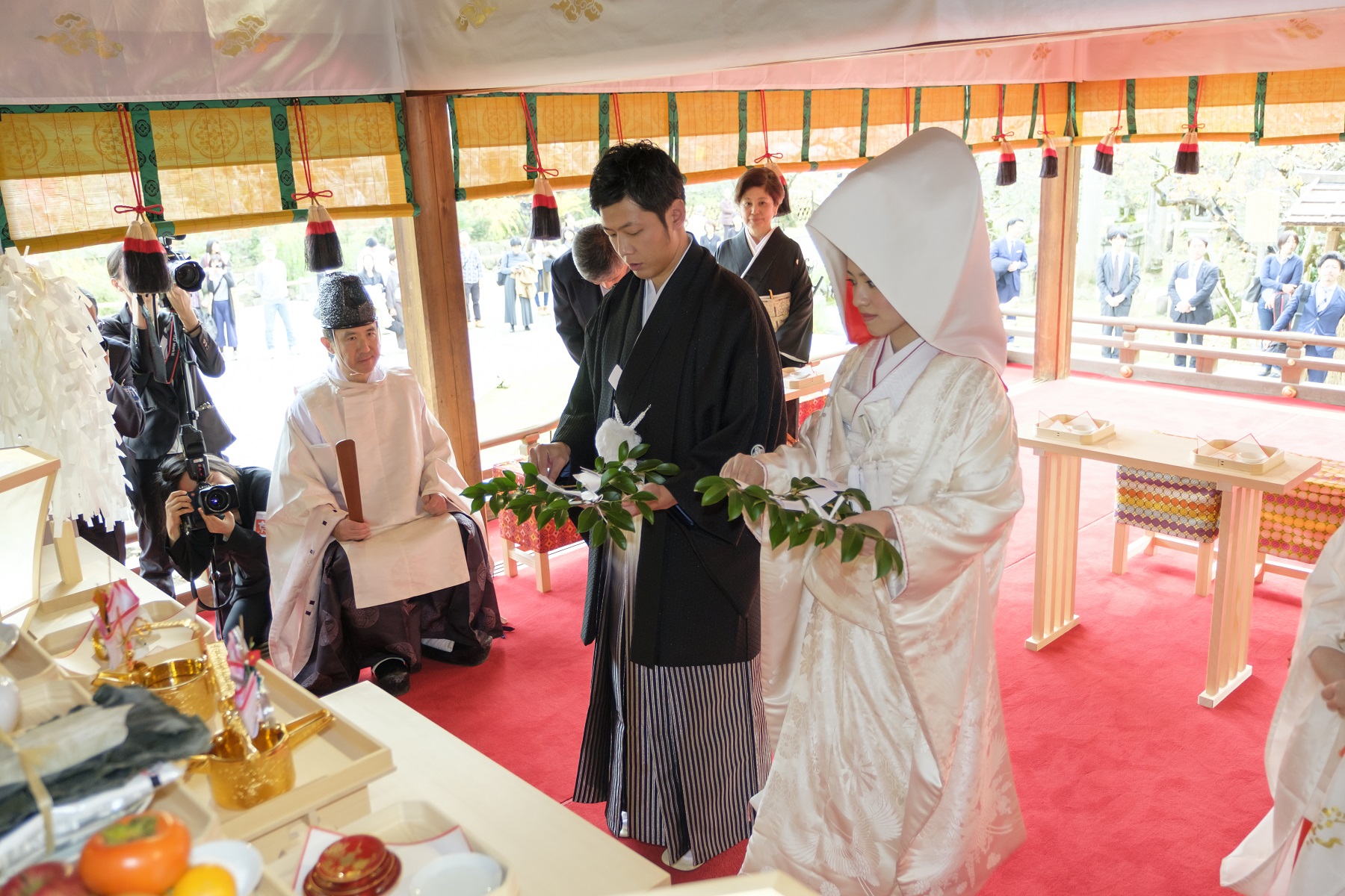 神前挙式【玉串奉奠】 【京鐘 想い出結婚式】京都・東京の和婚プロデュースと高品質な和装レンタル