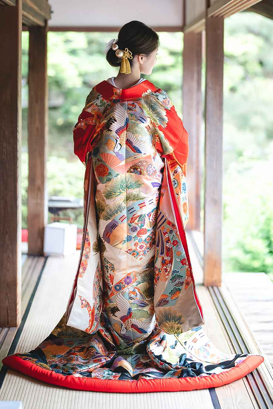 赤ぼかし黒扇面