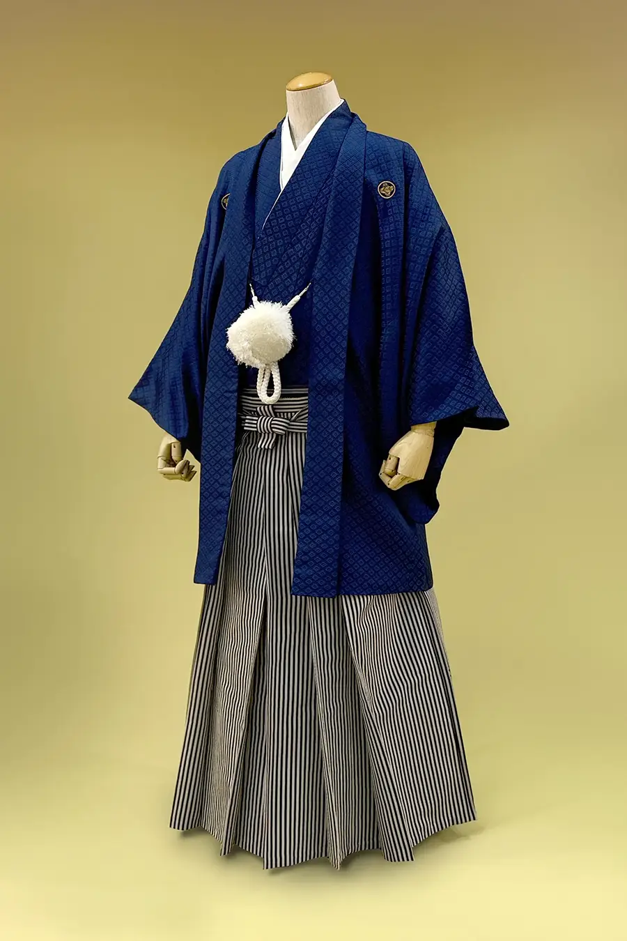 紺菱紋付・黒白袴