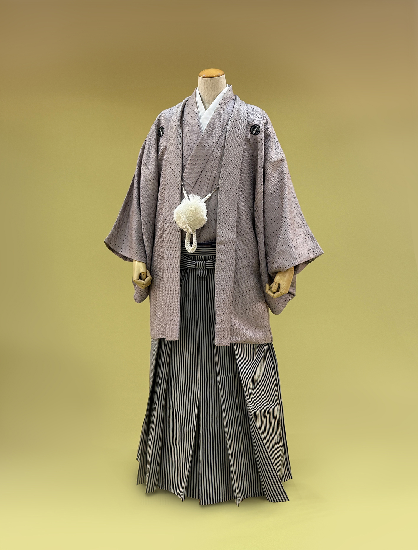 グレー紋付・黒白袴